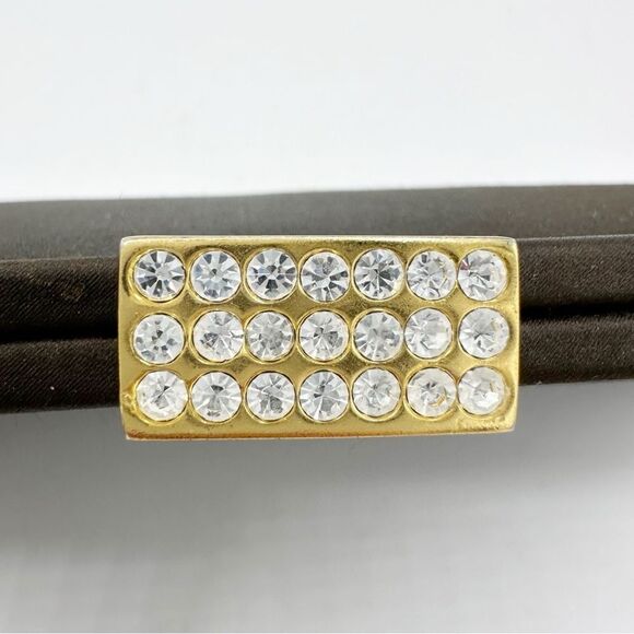 Vintage 1950’s Brown‎ Silky Convertible Evening Clutch Bag Gold Crystal Clasp - Picture 3 of 14